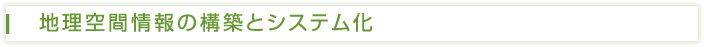 地理空間情報の構築とシステム化